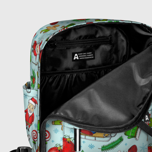 Женский рюкзак 3D с принтом Новогодний паттерн, фото #5