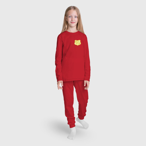 Детская пижама с лонгсливом хлопок Bitcoin police, цвет красный - фото 5