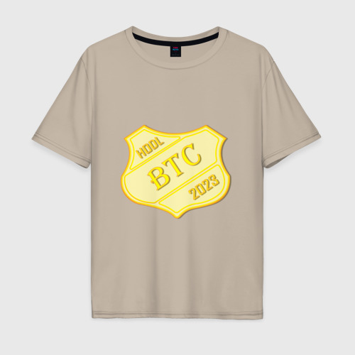 Мужская футболка хлопок Oversize с принтом Bitcoin 2023, вид спереди #2