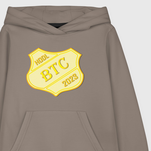 Детская толстовка хлопок Bitcoin 2023, цвет утренний латте - фото 3