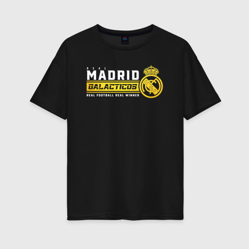 Женская футболка хлопок Oversize с принтом Real Madrid galacticos, вид спереди #2