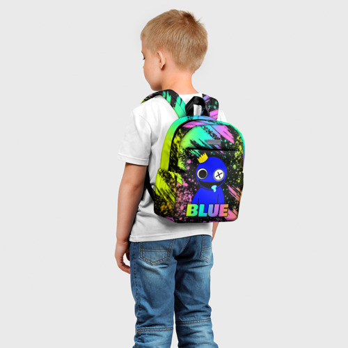 Детский рюкзак 3D с принтом Rainbow Friends - Blue, фото на моделе #1