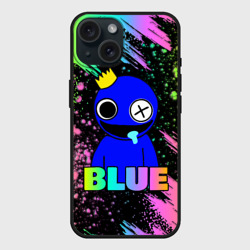 Чехол силиконовый для Apple iPhone 15 матовый Rainbow Friends - Blue