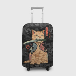 Чехол для чемодана 3D Кот самурай - Якудза