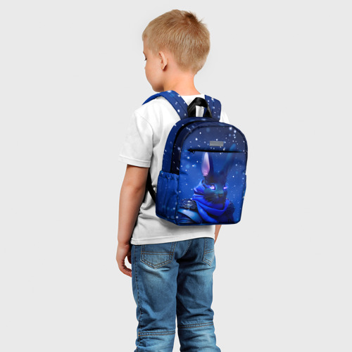 Детский рюкзак 3D с принтом Кролик в доспехах, фото на моделе #1
