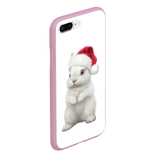 Чехол для iPhone 7Plus/8 Plus матовый Рождественский крольчонок, цвет розовый - фото 3