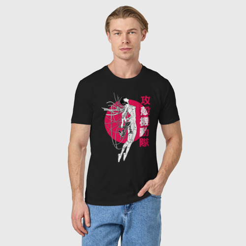 Мужская футболка хлопок Девушка киборг - Киберпанк, цвет черный - фото 3