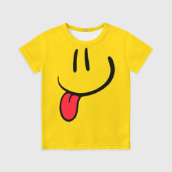 Детская футболка 3D Весёлый смайлик дразнится