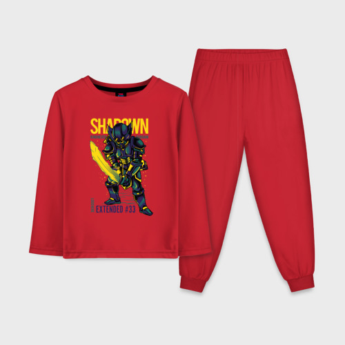 Детская пижама с лонгсливом хлопок Тёмный рыцарь с мечом, цвет красный