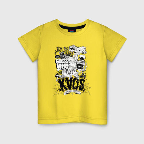 Детская футболка хлопок с принтом Граффити хаос, вид спереди #2