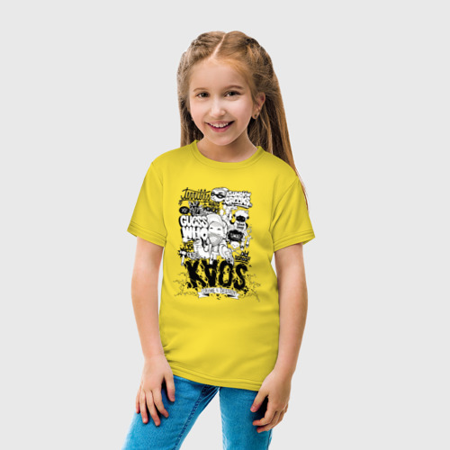 Детская футболка хлопок с принтом Граффити хаос, вид сбоку #3