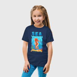 Светящаяся детская футболка Морской конек под водой - фото 2
