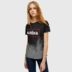 Женская футболка 3D Алёна - в красной рамке на темном - фото 2