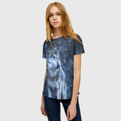 Женская футболка 3D Лесной волк - фото 2