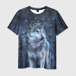 Мужская футболка 3D Лесной волк