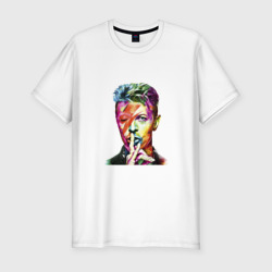 Мужская футболка хлопок Slim David Bowie singer