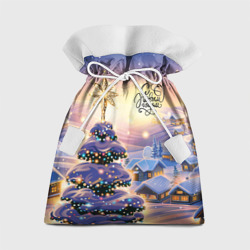 Подарочный 3D мешок Новогодняя елочка в деревне