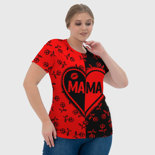 Женская футболка 3D с принтом Мама в сердце, фото #4