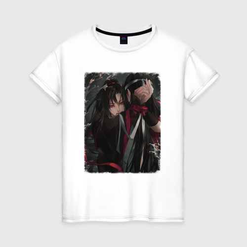 Женская футболка из хлопка с принтом Ванцзи и Усянь - Магистр дьявольского культа, вид спереди №1