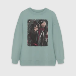 Женский свитшот oversize без начеса хлопок Ванцзи и Усянь - Магистр дьявольского культа