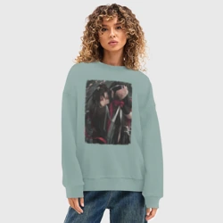 Женский свитшот oversize без начеса хлопок Ванцзи и Усянь - Магистр дьявольского культа - фото 2