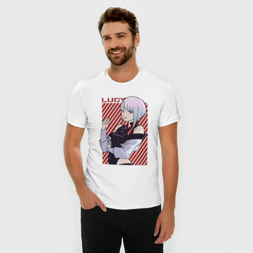 Мужская футболка хлопок Slim Милая Люси, цвет белый - фото 3