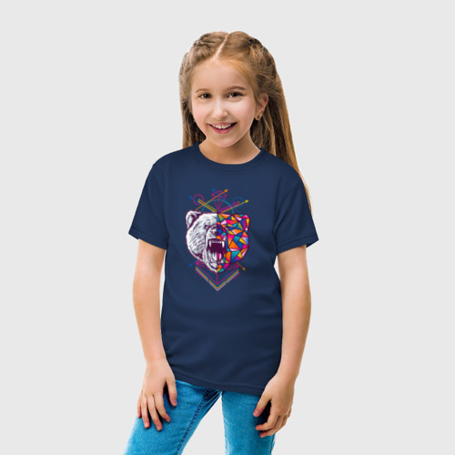 Детская футболка хлопок с принтом Bear геометрия, вид сбоку #3