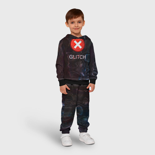 Детский костюм с толстовкой 3D Glitch - визуальная ошибка, цвет черный - фото 3