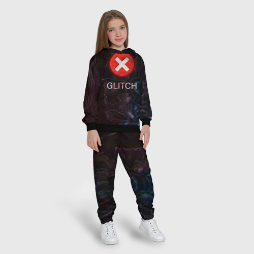 Детский костюм с толстовкой 3D Glitch - визуальная ошибка, цвет черный - фото 5