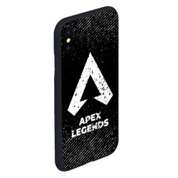 Чехол для iPhone XS Max матовый Apex Legends с потертостями на темном фоне - фото 2