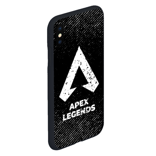 Чехол для iPhone XS Max матовый Apex Legends с потертостями на темном фоне - фото 3