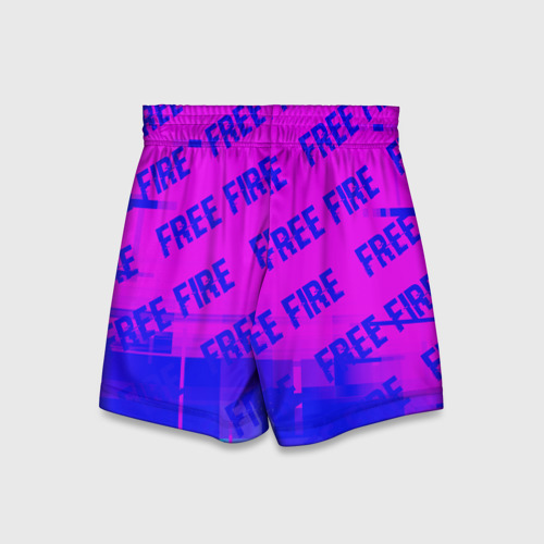 Детские спортивные шорты 3D Free Fire glitch text Effect: паттерн, цвет 3D печать - фото 2