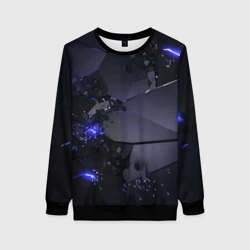 Женский свитшот 3D Неоновые плиты, взрыв