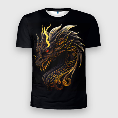 Мужская футболка 3D Slim Китайский дракон - ирезуми, цвет 3D печать