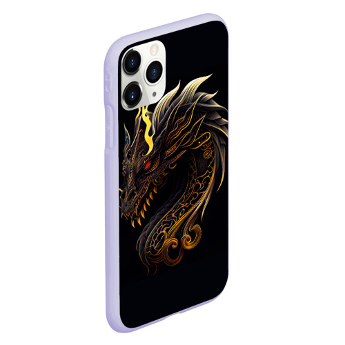 Чехол для iPhone 11 Pro матовый с принтом Китайский дракон - ирезуми, вид сбоку #3