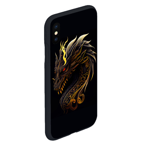 Чехол для iPhone XS Max матовый с принтом Китайский дракон - ирезуми, вид сбоку #3
