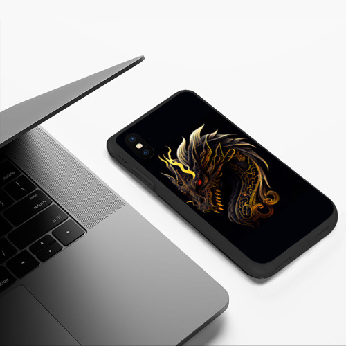 Чехол для iPhone XS Max матовый с принтом Китайский дракон - ирезуми, фото #5