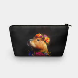 Косметичка 3D Капибара с цветами