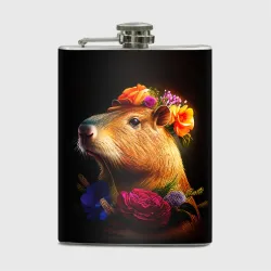 Фляга Капибара с цветами