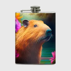 Фляга Капибара в цветах