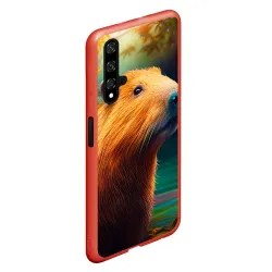 Чехол для Honor 20 Капибара в цветах - фото 2