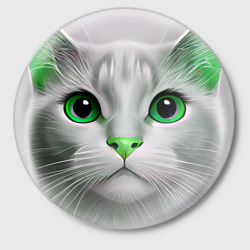 Значок Серый кот с зелёным носом - текстура