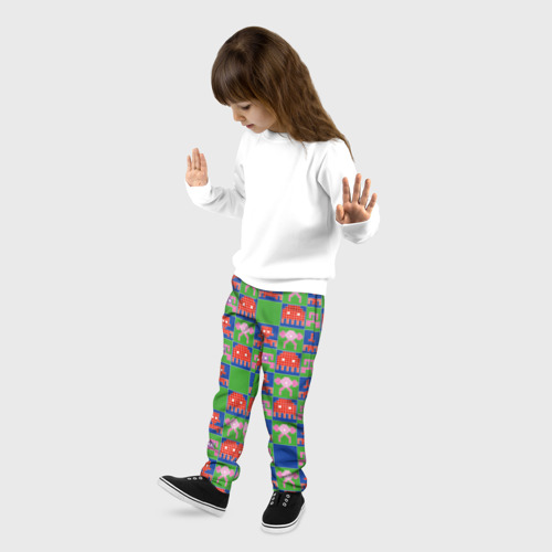Детские брюки 3D с принтом Пиксельный рисунок поп арт, фото на моделе #1
