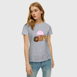 Женская футболка хлопок Пасхальный кулич и цыпленок - фото 2