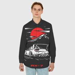 Мужская рубашка oversize 3D Мазда RX - 7 JDM Style - фото 2