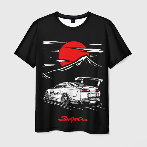 Мужская футболка с принтом Тойота супра — JDM Style, вид спереди №1