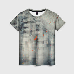Серый туман и оранжевые краски  – Женская футболка 3D с принтом купить со скидкой в -23%