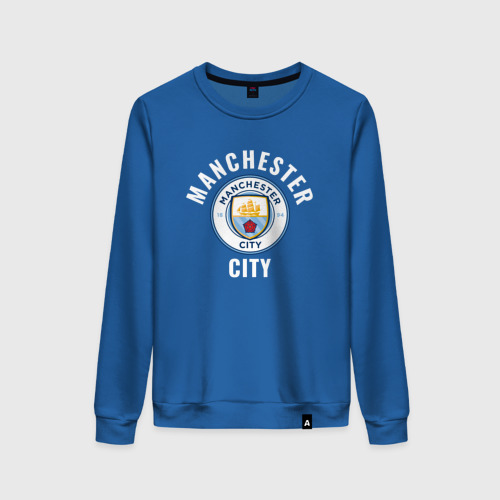 Женский свитшот хлопок с принтом ФК Манчестер Сити, вид спереди #2