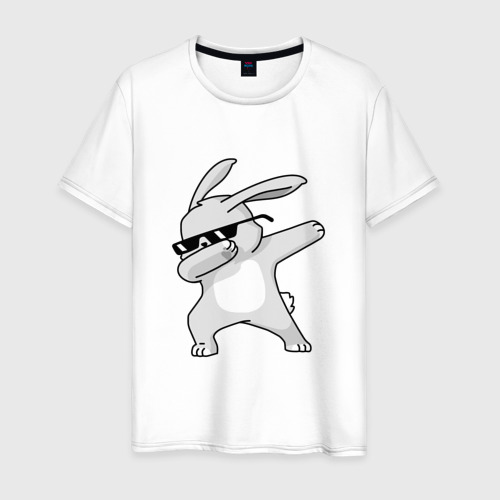 Мужская футболка из хлопка с принтом Кролик дэб, вид спереди №1