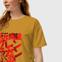 Женская футболка хлопок Oversize Гуррен-Лаганн, пронзающий небеса - фото 2